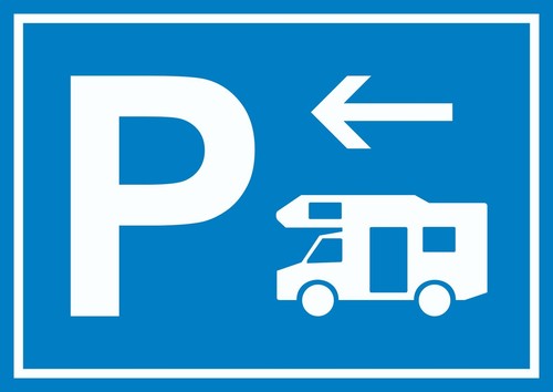 Wohnmobil parkplatz schild mit - parkplatz,