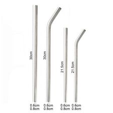 Edelstahl Strohhalm Trinkhalm Wiederverwendbar Metall Ersatz Strohhalm 215/300cm