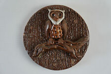 Eule aus Ton als Wanddekoration, Eulenaufhänger, Dekofigur Sammlerfigur (Nr.56)