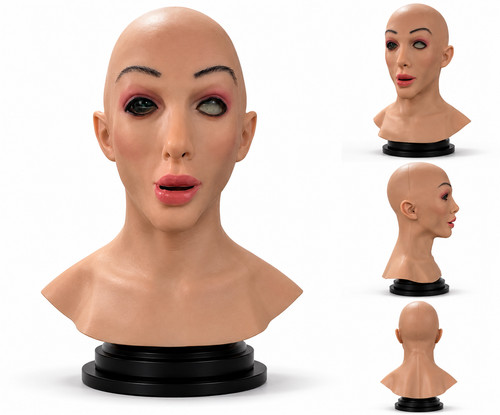 Weibliche silikonmaske mit 2 - mit,
