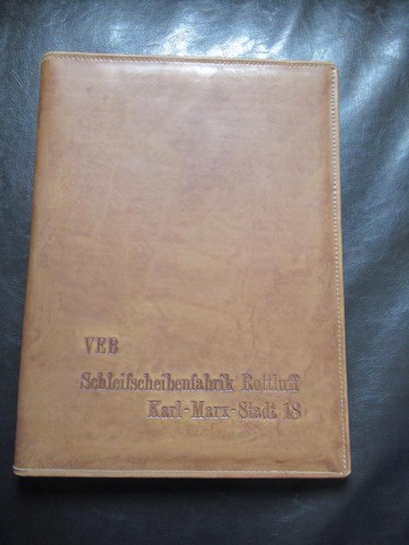 Ddr schreibmappe aus - schreibmappe, leder,veb