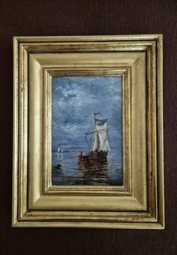 Altes ölbild segelschiff - altes,
