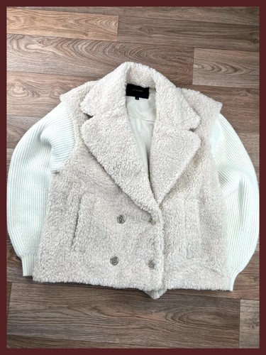 Maje sherpa teddy jacke - maje, ecru