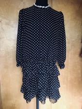 MARCCAIN Kleid N2 ca. Gr. 36/38 Seide schwarz - weiß NEU!
