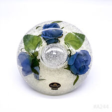 Dreamlight Teelichthalter „Traumlicht“ mit Blumen Handmade Germany Blau 14cm Ø