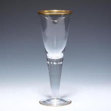 Josephinenhütte Kelchglas MAGDA mit 9 Luftblasen - ca. 1900 - 28 cm