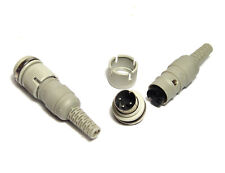 2x DIN-Steckverbindung mit Verschraubung, 3-pol Kupplung & Stecker, Hirschmann