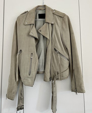 AllSaints All Saints Lederjacke | beige | Gr. S 36 | weiches Ziegenleder