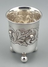 Großer Wein Becher 830er Silber Kugelfuß Pokal David Andersen Norwegen (103)