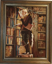 Gobelin Bild "Der Bücherwurm"