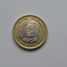 1 ein Euro Münze Spanien 2002 mit Doppelrand beidseitig