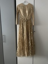 Tesettür Abendkleid Abiye Kleid Gold /Beige gr.s