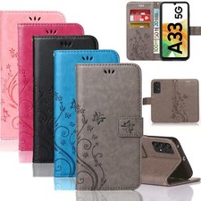 Handy Tasche für Samsung Galaxy A33 A53 5G Schutz Hülle Blumen Flip Case Wallet