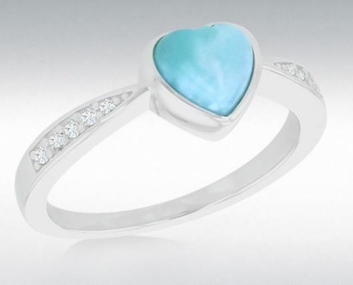 Sterling silber herz larimar - larimar, &