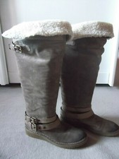 TOP MARKEN Leder Stiefel Schuhe Overknees Stulpenstiefel MARK ADAM 39 Damen