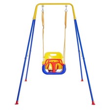 FUNLIO 3-in-1 Babyschaukel mit Gestell mit 4 Sandsäcken, Kinderschaukel mit