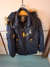 Herren Winterjacke mit Kapuze Gr. L, Geographical Norway, dunkelblau