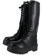 BOXERSTIEFEL SCHNÜRSCHUHE AUS KUNSTLEDER SCHWARZ JUGEND-KAMPFSTIEFEL