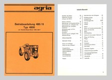 Agria 4800 Kleinschlepper 16 PS Betriebsanleitung Original 