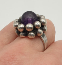 Franz Scheuerle Ring 925 Silber abstrakt Blume Stern vintage