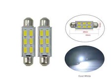 2 stk 43mm 6 SMD 5630 LED Festoon Sofitten Beleuchtung Birne