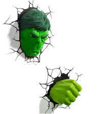 Hulk Gesicht oder Faust 3D FX LED Wandleuchte Aufkleber Hängedeko Marvel Avengers
