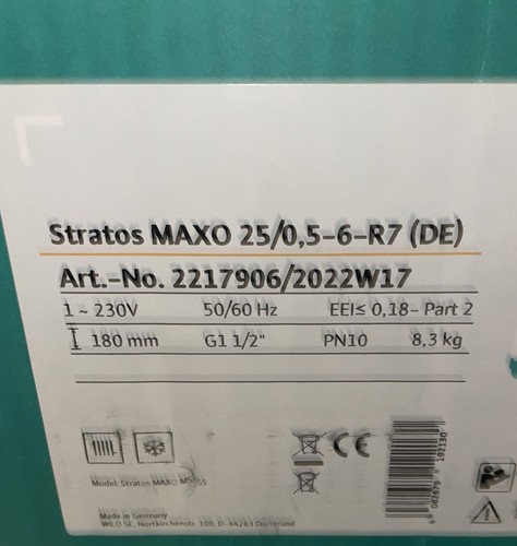 Wilo stratos maxo 6 r7 - maxo, 25/0,5-6-r7
