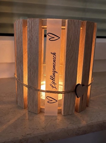 Windlicht holz natur handmade - windlicht,