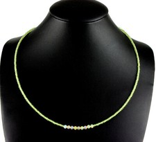 Peridot und Welo Opal Kette edelsteinkette fein-Schliff Damen Grün Collier 45 cm