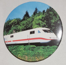 BUTTON ANSTECKER ICE 1 EINS DEUTSCHE BAHN DB ZUG EISENBAHN WERBUNG REKLAME PIN
