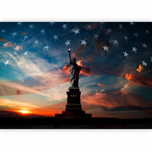 Freiheitsstatue usa fahne - freiheitsstatue,