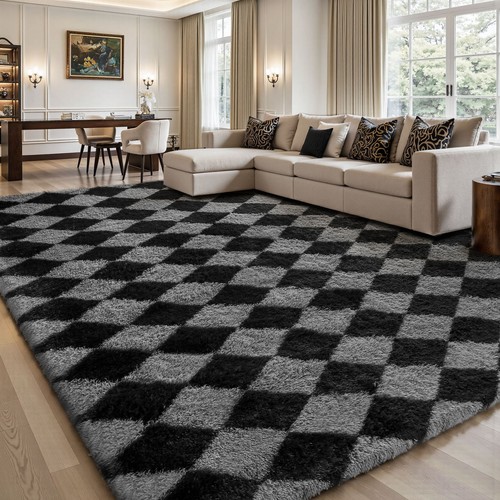 Kariert hochflor wohnzimmer - hochflor,