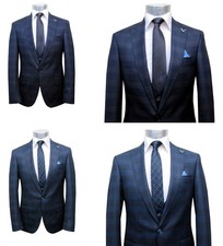 Glencheck Anzug Blau oder