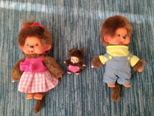 sekiguchi monchichi Eltern mit Baby Kind Vintage Spielzeug