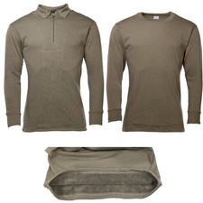 Bundeswehr Rolli & Unterhemd Oliv Baumwolle Langarm Frottee/Plüsch Original BW