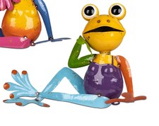 Dekofigur Frosch gelb sitzend