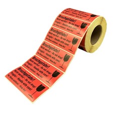 Vorsicht Glas Etiketten 100 x