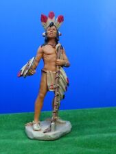 Castagna 1988 Indianer Four Paws Figur stehend Federn Schild 1995 ca 18 cm VF155
