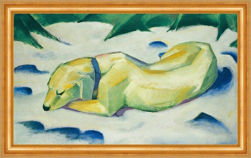 Dog lying the snow franz - the,