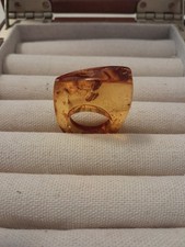 moderner Ring Bernstein Gr. 56 Natur Unikat