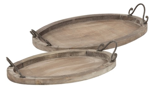 Tablett oval landhaus stil - tablett, im
