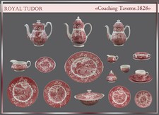 Royal Tudor "Coaching Taverns 1828" Teile zur Wahl: teller platte tasse schale