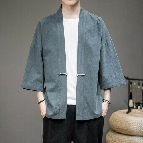 Herren baumwolle leinen kimono - herren,