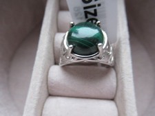 Malachit Ring Messing (Größe