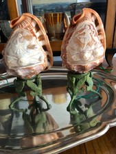 Paar antike Muschellampen -