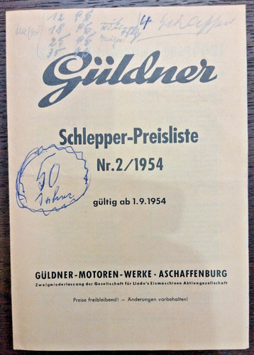Original güldner preisliste - original,