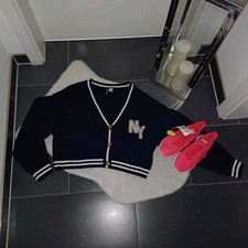 Neu strickjacke H&M blau weiß Collegejacke L 42 44 TopZustand