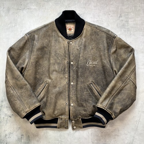 Diesel leder varsity jacke l - diesel, varsity-jacke