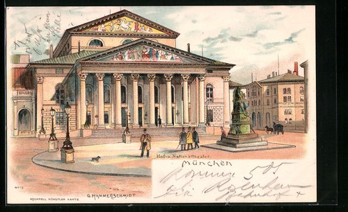 Lithographie münchen ansicht - lithographie,