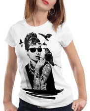 Audrey Tattoo T-Shirt Damen hepburn rockabilly tätowiert punk rock gangster usa